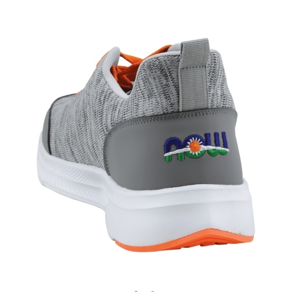 New NOW Men’s embroidered back Walking Shoes in grey multi size 12